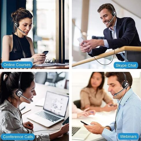 Wantek Cell Phone Headset with Microphone Noise Cancelling, Wired 3.5mm Computer Headphone for iPhone Samsung Android PC Laptop Tablet Skype Call Center Home Office, Ultra Comfort(F602J35) in Kuwait