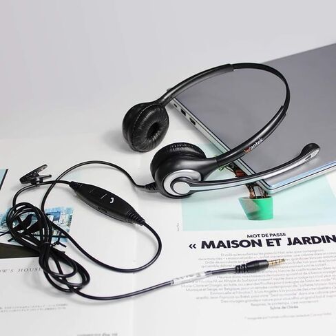 Wantek Cell Phone Headset with Microphone Noise Cancelling, Wired 3.5mm Computer Headphone for iPhone Samsung Android PC Laptop Tablet Skype Call Center Home Office, Ultra Comfort(F602J35) in Kuwait