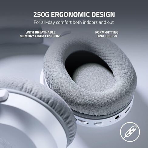 Razer Barracuda X Wireless Gaming & Mobile Headset (PC, PlayStation, Switch 2, Android, iOS): 2.4GHz Wireless + Bluetooth - 40mm Drivers - 50 Hr Battery - Mercury White (Renewed) in Kuwait