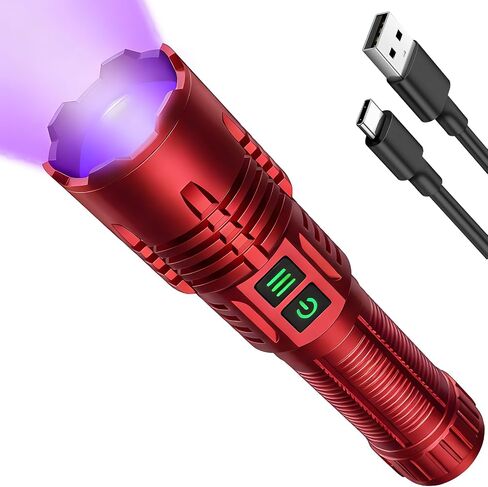 Hoxida UV Flashlight,Blacklight 2-in-1 White Light,for Pet Urine,Black in Kuwait