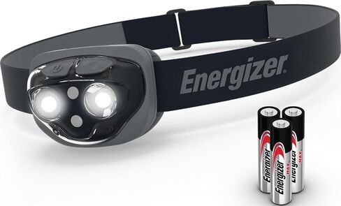 مصباح أمامي إنرجايزر PRO-360 LED، مصابيح أمامية مقاومة للماء IPX4، مصباح رأس عالي الأداء للاستخدام في الهواء الطلق، والتخييم، والجري، والعواصف، وإضاءة LED للبقاء على قيد الحياة لحالات الطوارئ (البطاريات متضمنة) in Kuwait