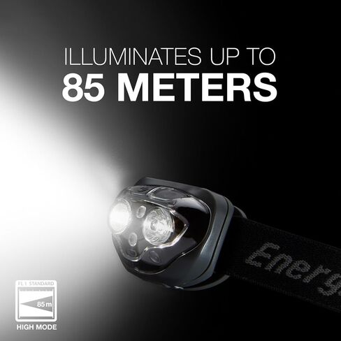 مصباح أمامي إنرجايزر PRO-360 LED، مصابيح أمامية مقاومة للماء IPX4، مصباح رأس عالي الأداء للاستخدام في الهواء الطلق، والتخييم، والجري، والعواصف، وإضاءة LED للبقاء على قيد الحياة لحالات الطوارئ (البطاريات متضمنة) in Kuwait