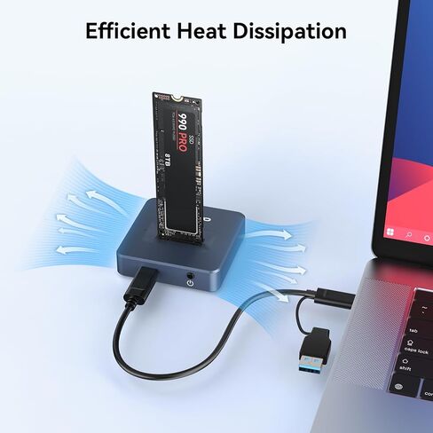 M.2 NVMe SSD Reader Adapter, ANYOYO 10Gbps nvme to USB Adapter for M/B&M Key SSD, Tool-Less M.2 to USB Adapter Support M.2 NVMe SSD and (B+M Key) for 2230 2242 2260 2280 in Saudi Arabia