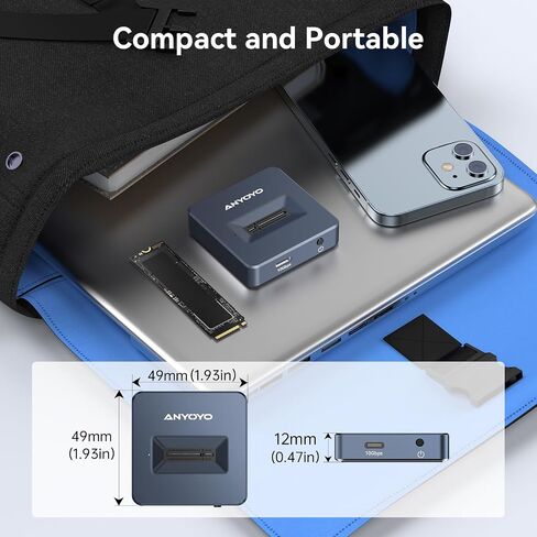 M.2 NVMe SSD Reader Adapter, ANYOYO 10Gbps nvme to USB Adapter for M/B&M Key SSD, Tool-Less M.2 to USB Adapter Support M.2 NVMe SSD and (B+M Key) for 2230 2242 2260 2280 in Saudi Arabia