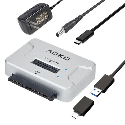محطة إرساء M.2 SATA/NVMe إلى USB، محول قارئ القرص الصلب، حاوية M.2 SSD خارجية لمحركات M.2 PCIe NVMe وSATA SSD، متوافقة مع SATA III HDD/SSD (M.2 Dock أو محول SATA) in Kuwait
