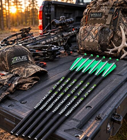 NIGHTMARE XTREME Crossbow Bolts Carbon Half Moon and Capture Nocks 6Pcs 20" in Kuwait