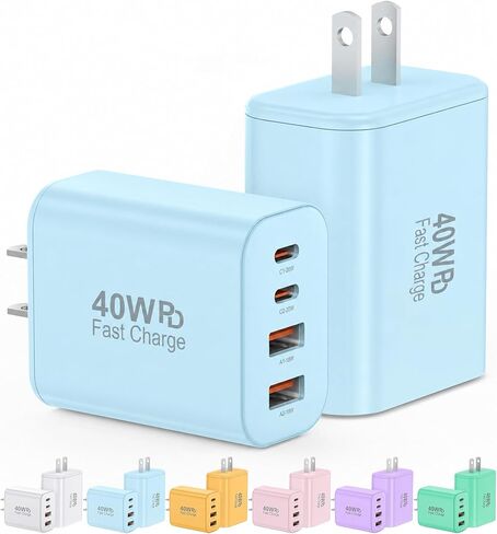 USB C Charger Block,40W USB C Charger Cube,3 Pack Type C Chargers Block,Fast Charging Plug Dual Port PD+QC Charging Cube for iPhone 17 16 15 14 13 12 11 Pro Max XS,iPad, Samsung Phone,Tablet in Kuwait