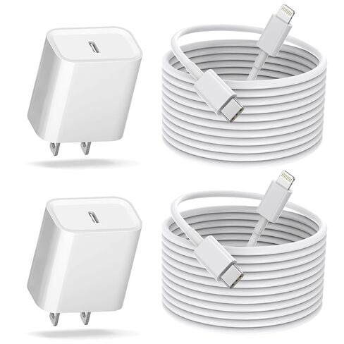 Fast iPhone Charger, [Apple MFi Certified] 2Pack 10FT Extra Long Quick USB C to Lightning Cable Cords + USB C Charger Block Fast iPhone Charging Adapter for iPhone 14 Pro Max/Plus/13/12/11/XS/XR/X/SE in Kuwait