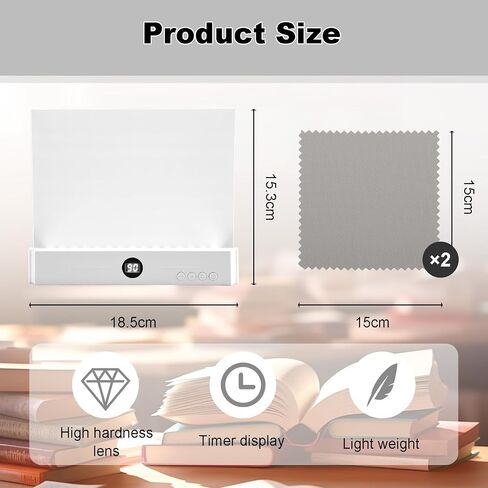 Clear LED Flat Full Page Book Reading Light Dimmable with 3 Colors (White) in Kuwait
