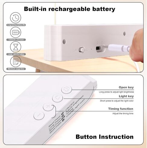 Clear LED Flat Full Page Book Reading Light Dimmable with 3 Colors (White) in Kuwait