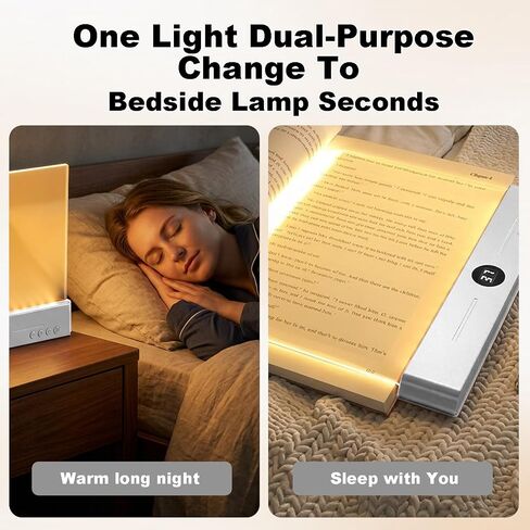 Clear LED Flat Full Page Book Reading Light Dimmable with 3 Colors (White) in Kuwait