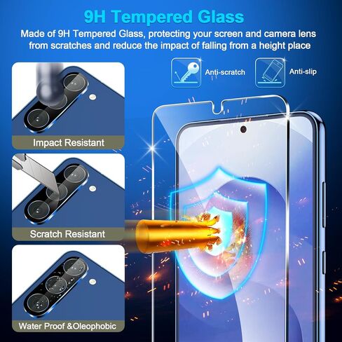 [3+3 Pack] Pack Galaxy S25 FE Screen Protector, HD Clear Tempered Glass, Fingerprint Unlock, 3D Curved, Scratch Resistant, No Bubble for Samsung Galaxy S25 FE 5G Glass Screen Protector in Kuwait