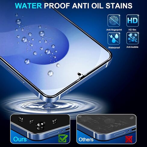 [3+3 Pack] Pack Galaxy S25 FE Screen Protector, HD Clear Tempered Glass, Fingerprint Unlock, 3D Curved, Scratch Resistant, No Bubble for Samsung Galaxy S25 FE 5G Glass Screen Protector in Kuwait