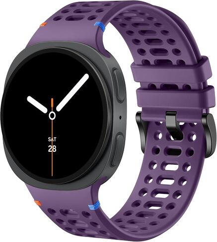 Maledan for Samsung Galaxy Watch 8 Band 40mm 44mm/ Galaxy Watch 9 Band, Breathable Sport Bands Soft Silicone Replacement Wristband for Samsung Watch 8 Bands/ 8 Classic 46mm Men Women, Black in Kuwait