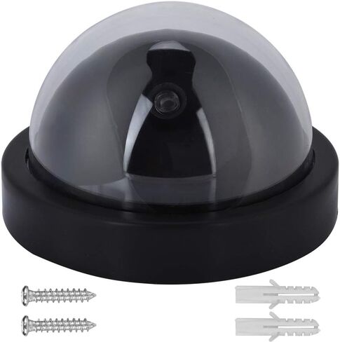 Fake Security Camera Outdoor, Dummy Dome Surveillance Camera with Flashing LED Light, Simulated Decoy for Home Office Shop Protection with Screw Kit in Saudi Arabia