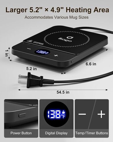 Coffee Mug Warmer for Desk, 1°F Precise Temp 100-175°F, Smart Auto Shut Off in Kuwait