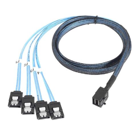 cablecc Internal Mini SAS HD SFF-8643 Host to 4 SATA 7pin Target Hard Disk 6Gbps Data Server Raid Cable 50CM in Saudi Arabia