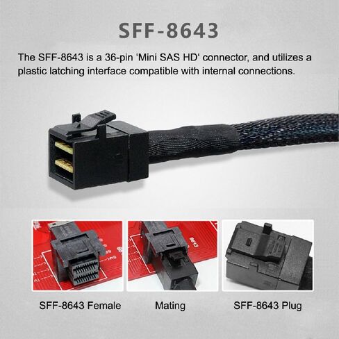 cablecc Internal Mini SAS HD SFF-8643 Host to 4 SATA 7pin Target Hard Disk 6Gbps Data Server Raid Cable 50CM in Saudi Arabia