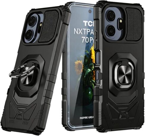 Case for TCL Nxtpaper 70 Pro 5G with Screen Protector & Ring Stand in Kuwait