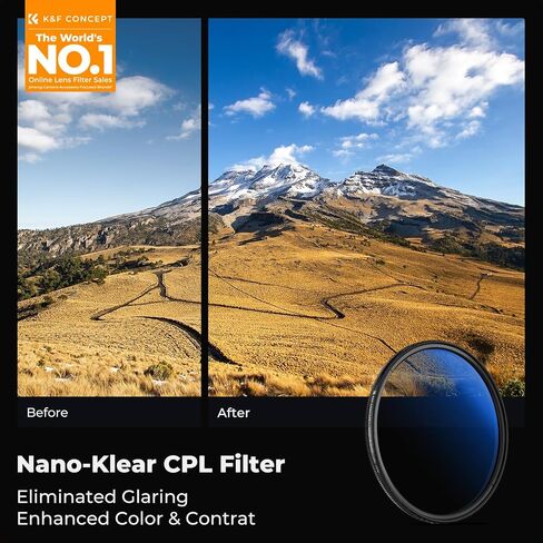 K&F CONCEPT 40.5mm Circular Polarizer Filter with Lens Cap Cleaning Cloth in Saudi Arabia