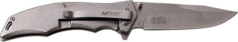 MTECH USA Xtreme – Spring Assisted Folding Knife – Stonewashed Finish Fine Edge Drop Point Blade, American Flag We The People Stainless Steel Handle, Frame Lock, EDC, Tactical – MX-A849FC, Yellow in Kuwait