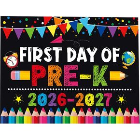 PRE K Preschool Back to School Decorations Supplies, Paper Cardstock First Day of PRE-K Chalkboard Sign Photo Prop,Back to School Supplies for Preschool PRE K in Kuwait