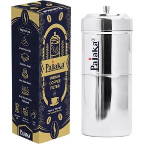 PAJAKA South Indian Filter Coffee Maker 2-4 Cup Mug Madras Kaapi Kappi Drip Decoction Maker Brewer Dripper Stainless Steel Medium Size (200 ML) | Pour Over Coffee Makers for Home & Kitchen in Saudi Arabia