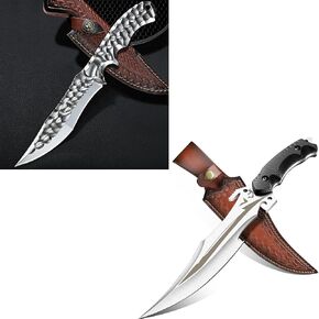 Purple Dragon Fixed Blade Knife with Sheath, Full Tang Survival Knife, Silver Bushcraft Knives for Outdoor Camping, Hiking, Gift for Men in Kuwait