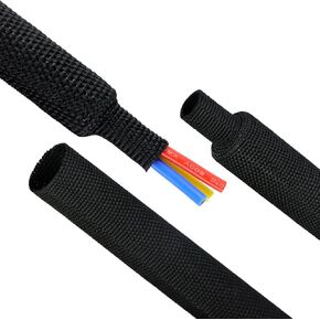Heat Shrink Braided Sleeving, 16ft Automotive Wire Harness Wrap, High Temp Abrasion Resistant Wiring Cable Protection Protection & Organizing (Orange, 20mm（3/4"）) in Kuwait