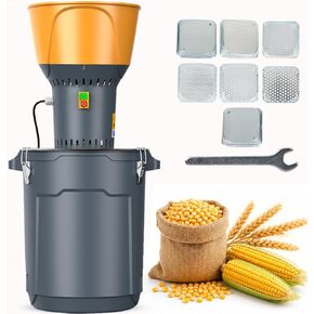 6.6 Gallon Electric Corn Grinder Mill for Chicken Feed, Grain Mill Grinder with 7 Sieves, Heavy Duty Feed Grinder for Corn, Wheat, Rice, Flour, Livestock Feed, Farm & Homestead Use-Red in Kuwait