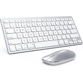 Bluetooth Keyboard and Mouse Compatible with Mac, OMOTON Ultra-Slim Wireless Keyboard and Mouse Combo Compatiblei with MacOS, MacBook Pro/Air, iMac, Mac mini, Laptop and PC (Silver) in Saudi Arabia