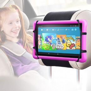 Car Headrest Mount Silicon Holder, Universal Tablet Holder in Back Seats, Car Mount Angle-Adjustable Car Headrest Holders Fits All 7-12.9 inch Tablets/Game Machines¡­ in Kuwait