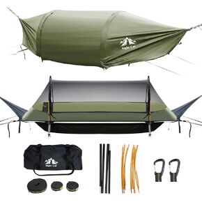 Night Cat Flat Lay Hammock Tent with Mosquito Net Waterproof Rainfly for 1 Person Backpacking Hiking Camping Lightweight 330LBS 87x28x19in in Saudi Arabia