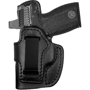 Premium IWB Leather Holster for S&W Bodyguard 2.0 TS/NTS, 2.75" & 3.1" Barrel, Optics Ready Concealed Carry Holster, Steel Clip for 1.75" Belt, Black, Right or Left Hand Options in Saudi Arabia