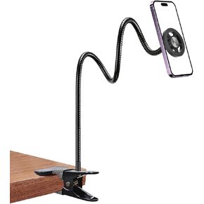 LenTok Magnetic Cell Phone Stand Holder for Bed Laying Down, Lazy Bedside Gooseneck Phone Mount with Clamp Clip for Desk, Desk Tripod for iPhone, Compatible with Magsafe All Smartphone in Kuwait