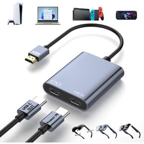 HDMI to USB C Adapter for AR Glasses, 4K@60Hz HDMI Male to USB-C Female AR Glasses Hub for XREAL One/Air 2 Pro, VITURE Pro, RayNeo Air 2s, Rokid, Switch 2/1, Steam Deck, PS5/4, Xbox, Portable Monitor in Kuwait