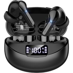 Wireless Earbuds Bluetooth 5.4 Headphones Stereo Ear Buds Black in Kuwait