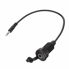 3.5mm Panel Mount Jack Stereo Audio Cable, 11.8 Inches Male to Female Embedded Embedded Jack for Car Rv Furniture Audio Port, Black in Kuwait