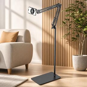 LenTok Magnetic Bed Phone Holder for Laying Down, Bedside Floor Stand with Adjustable Arm for iPhone, Headboard Phone Mount for Reading Watch Movies in Kuwait