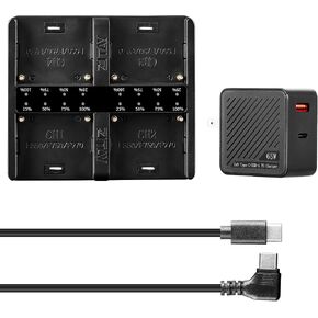 4-Channel USB C Fast Charging Station with PD 65W Quick Charger Adapter Kit for Sony NP-F550, NP-F750, NP-F770, NP-F970 Batteries in Kuwait