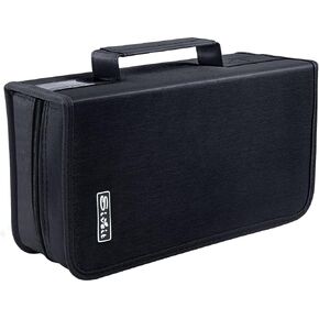Siveit DVD Case Holder, CD/DVD Case Wallet Binder Holder 160 Capacity CD DVD Cases Organizer Portable CD Binder Wallet for Home Travel (Black binder, Black) in Kuwait