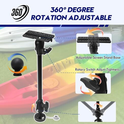 1.5" C Size Ball Aluminum Fish Finder Mount with 2 Extension(24"&19") Arm in Kuwait