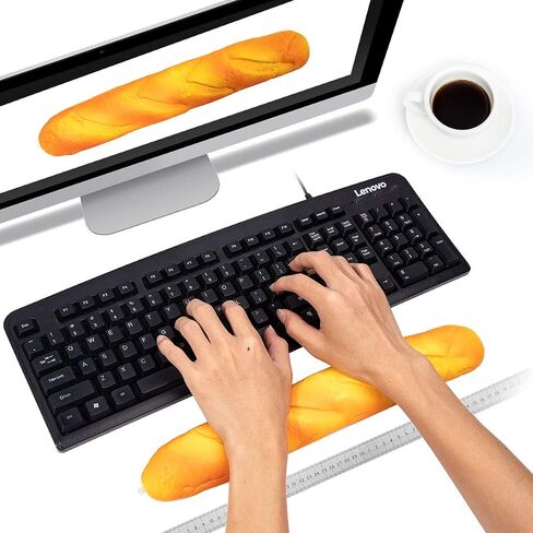 Soft Toast Bread Baguette Shape Anti-Skid Keyboard Wrist Rest Support for Office,Computer,Laptop& Mac,Slow Bounces Back Foam for Easy Typing & Pain Relief in Kuwait
