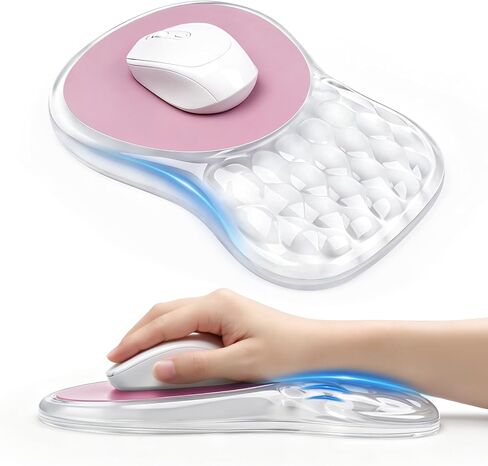 Clear Ergonomic Mouse Pad Wrist Support with Massage Design, Wrist Rest Pain Relief Mousepad with Gel&Non-Slip Silicone Base, Mouse Pads for Wireless Mouse & Desk in Kuwait
