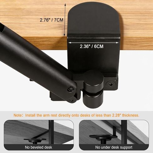 Adjustable Arm Rest for Desk, 360° Rotating and 6-Level Height Desk Arm Rest, Ergonomic Clamp-on Elbow Rest for Desk, Computer Desk Arm Rest Pad, Office & Gaming Desk Accessories in Kuwait
