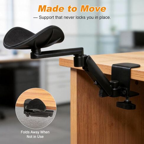 Adjustable Arm Rest for Desk, 360° Rotating and 6-Level Height Desk Arm Rest, Ergonomic Clamp-on Elbow Rest for Desk, Computer Desk Arm Rest Pad, Office & Gaming Desk Accessories in Kuwait