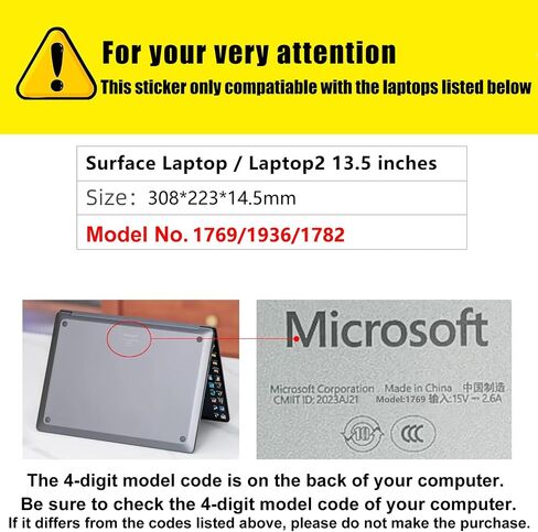 Full Size Keyboard Palm Rest Protector for Microsoft Surface Laptop/Laptop 2 13.5 Inches Palm Pads/Wrist Rest, for Stained Keyboard, Renovation Cover Decal (Opaque Grey) in Kuwait