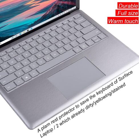 Full Size Keyboard Palm Rest Protector for Microsoft Surface Laptop/Laptop 2 13.5 Inches Palm Pads/Wrist Rest, for Stained Keyboard, Renovation Cover Decal (Opaque Grey) in Kuwait
