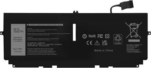استبدال بطارية الكمبيوتر المحمول 722KK 52Wh لجهاز Dell XPS 13 9300 (إصدار 2020) XPS 13 9310 (2020)، XPS 13 9300 (2020)، XPS 13 9380 (2020) P117G001 P117G P117G002 Series WN0N0 2XXFW FP86V بطارية الكمبيوتر المحمول in Kuwait