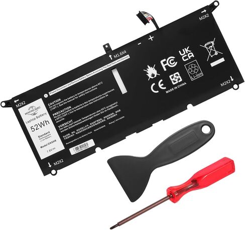 DXGH8 7.6V 52Wh Laptop Battery: Replacement for Dell XPS 13 9370 9380 7390 Inspiron 13 7000 7391 2-in-1 5390 5391 XPS13 9305 XPS13-9370 Notebook Li-ion Battery G8VCF in Kuwait